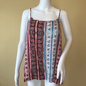 1. State Tank Top Boho Print Spaghetti Strap NWT